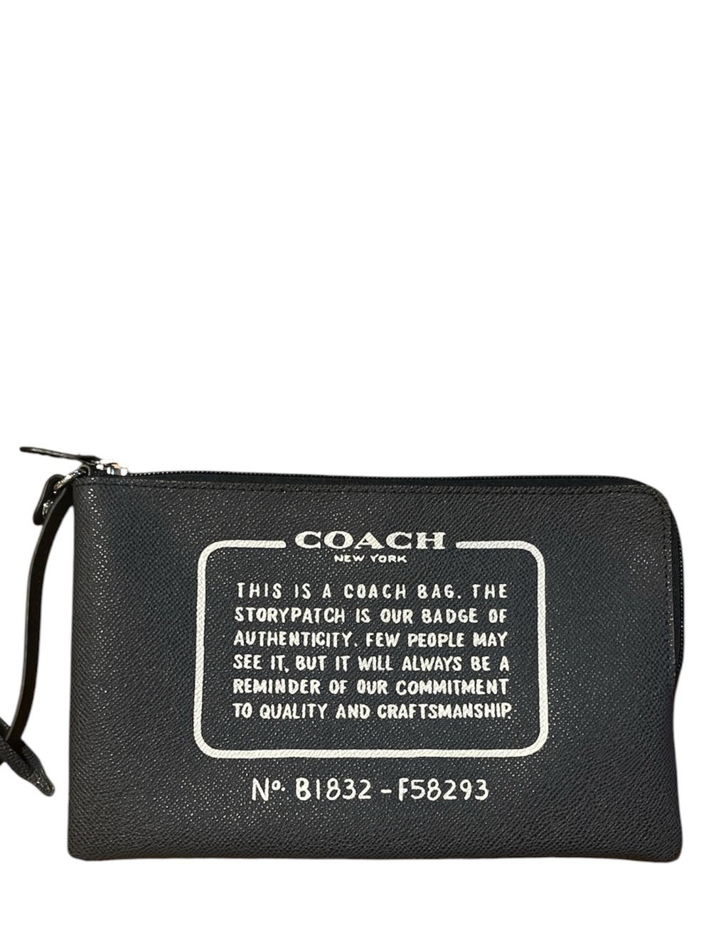 COACH Storypatch Navy Wristlet